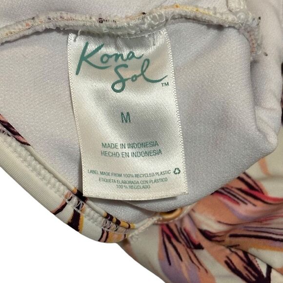 Kona Sol V-Neck Cross Back Floral Print Medium Coverage onepiece swimsuit Size M - Picture 6 of 6